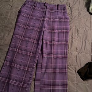 plaid purple pants from HotTopic. Size medium Women’s. fake pockets . like new